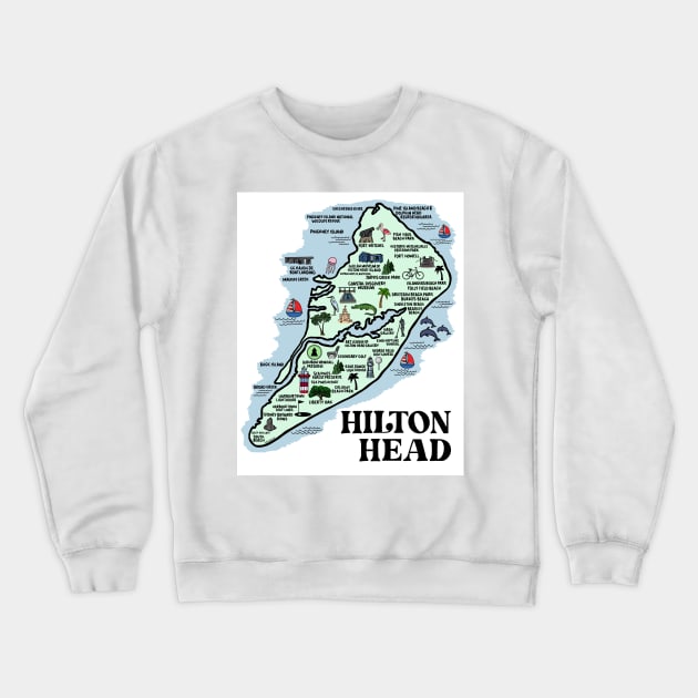 Hilton Head Map Crewneck Sweatshirt by fiberandgloss